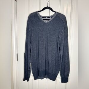 Sean John V Neck Gray Textured Sweater Size Extra Extra Large